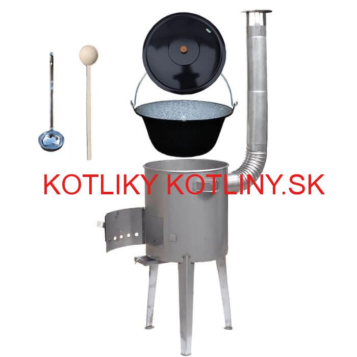 Smaltovaný kotlík 30 L (1,2 mm) + nerezová kotlina 45 cm LUXUS