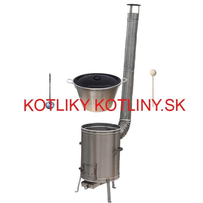Nerezový kotol 40 L (1,2 mm) + nerezová kotlina 45 cm + vareška LUX