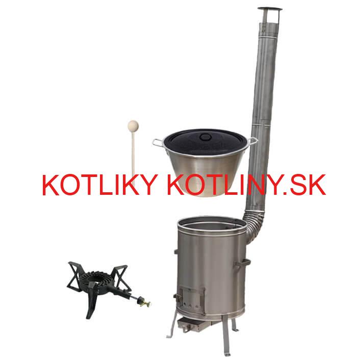 Nerezový kotol 40 L (1,2 mm) + nerezová kotlina 45 cm + horák LUX