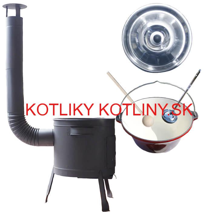 Liatinový kotlík so smaltovanou úpravou 16 L + nízka kotlina 36 PLUS 600