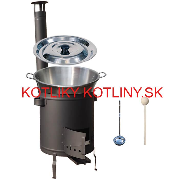 Nerezový kotol 40 L (1,2 mm) + hrubostenná (1,5 mm) a žiaruvzdorná kotlina 45 PLUS 600
