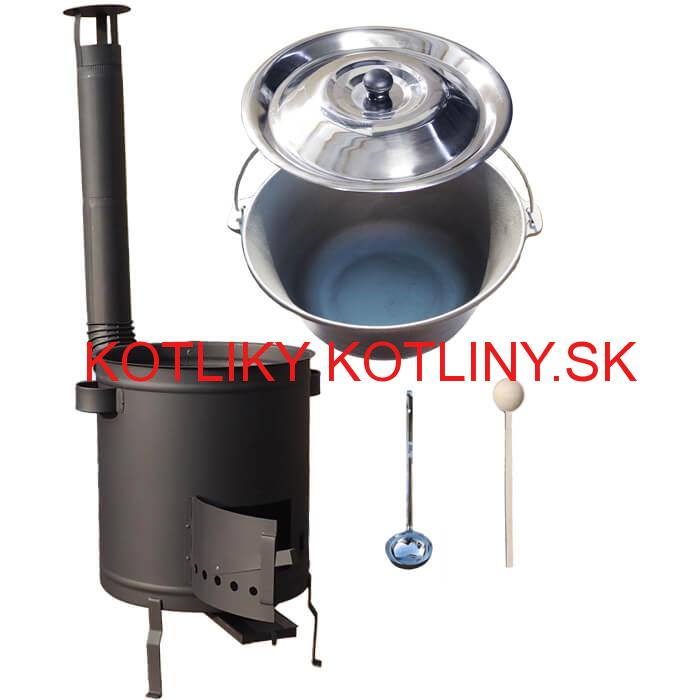 Liatinový kotlík 22 L + hrubostenná (1,5 mm) a žiaruvzdorná kotlina 45 PLUS 600