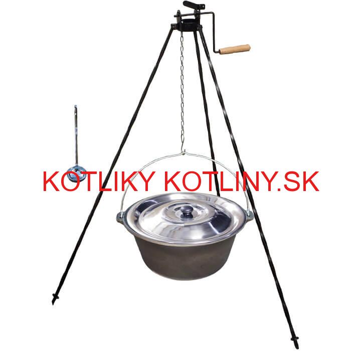 Liatinový kotlík 10,8 L + stojan s kladkou VAR