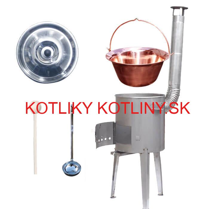 Medený kotlík 30 L (1,2 mm) + nerezová kotlina 45 cm LUXUS