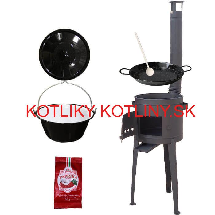 Smaltovaný kotlík 13 L + Paella smaltovaná panvica + vysoká žiaruvzdorná kotlina 36 cm PLUS 600