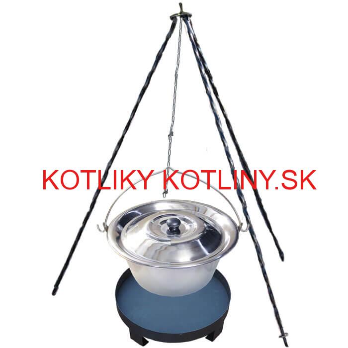 Antikorový kotlík 10 L (0,8 mm) + Ohnisko + stojan 1,2 m