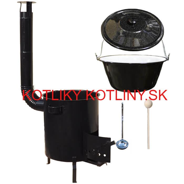 Smaltovaný kotlík 30 L (1,2 mm) + hrubostenná (1,5 mm) kovová kotlina 45 STRONG