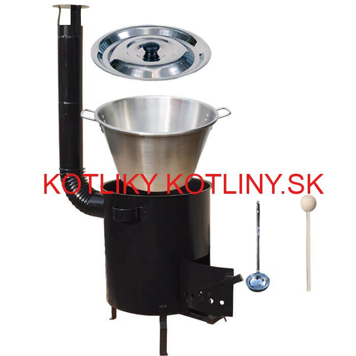Nerezový kotol 40 L (1,2 mm) + hrubostenná (1,5 mm) kovová kotlina 45 STRONG