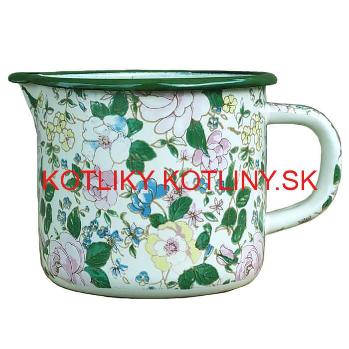 Smaltovaný hrnček s výlevkou 1 L DECOR