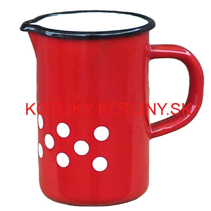 Smaltovaný hrnček s uškom 0,5 L – červený, vysoký