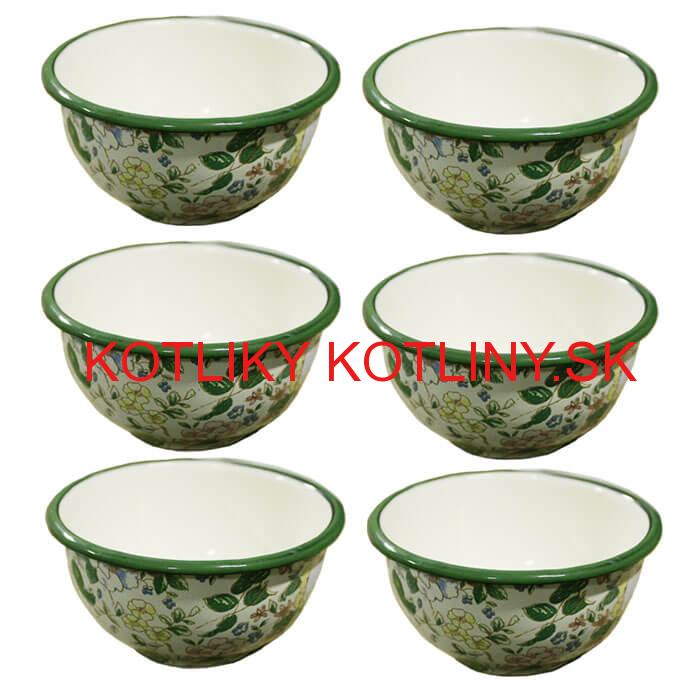 Súprava smaltovaných misiek 13 cm 6 ks DECOR