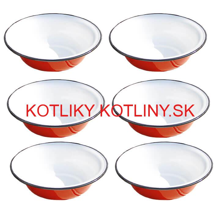 Súprava smaltovaných hlbokých tanierov 20 cm 6 ks