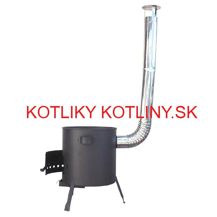 Kotlina 42 cm (1 mm) s žiaruvzdornou farbou PLUS 600 + nerezový dymovod