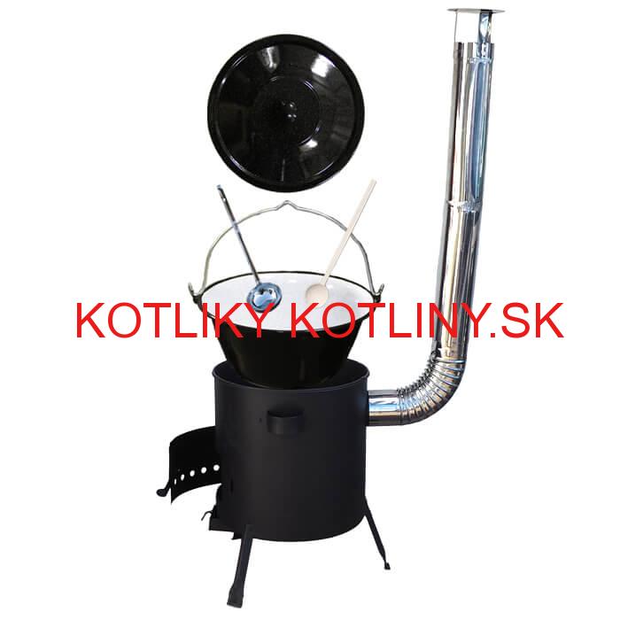 Smaltovaný kotlík 25 L + žiaruvzdorná kotlina (1 mm) 42 PLUS 600