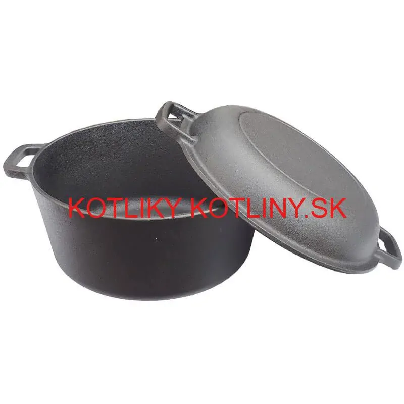Liatinový hrniec s pokrievkou 2 v 1