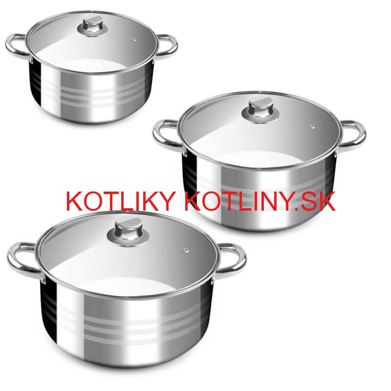 Nerezové kastróly 3 ks