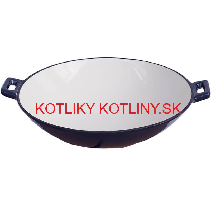 Liatinový wok – smaltovaný povrch 37 cm