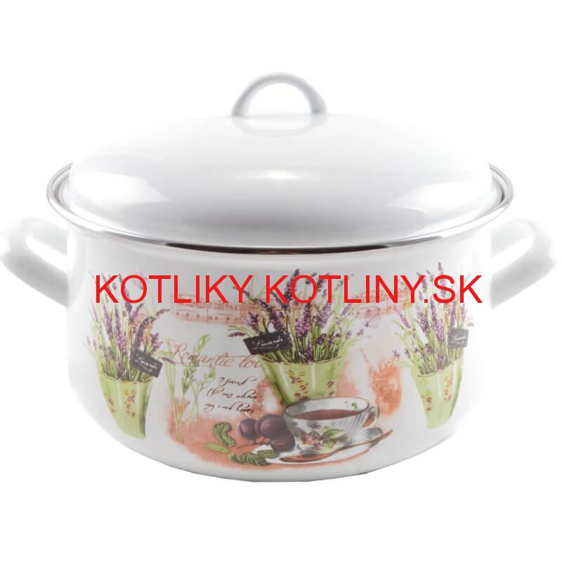 Smaltovaný kastról s pokrievkou 3,3 L levanduľa