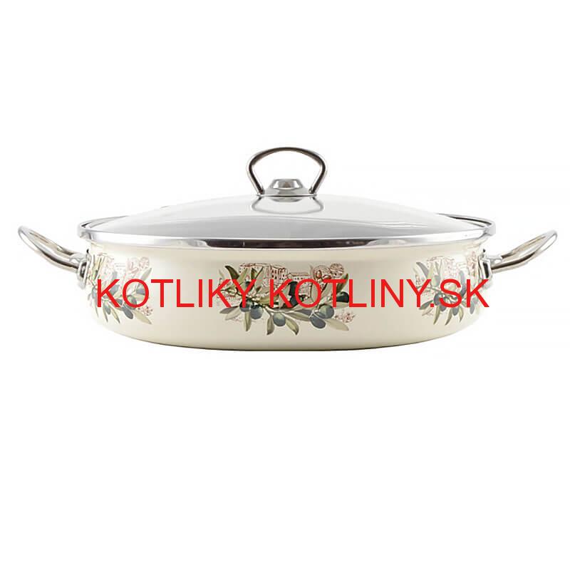 Smaltovaná rajnica s pokrievkou 30 cm OLIVA