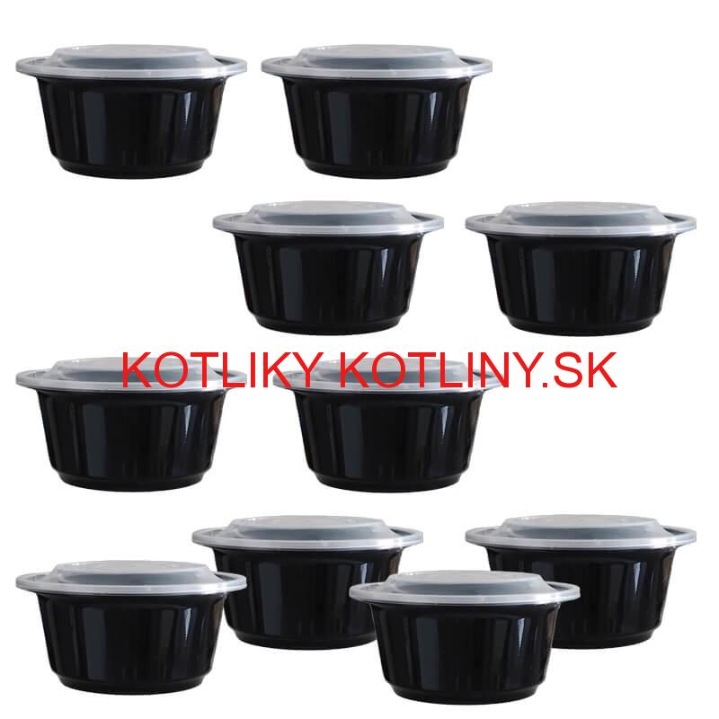Plastové boxy (misky) na guláš + vrchnáky 1000 ml 10 ks