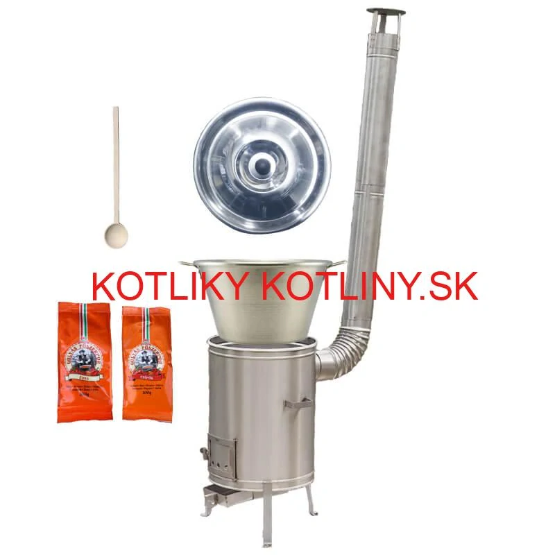 Nerezový kotol 40 L + nerezová kotlina 45 cm LUX + paprikové korenie na guláš