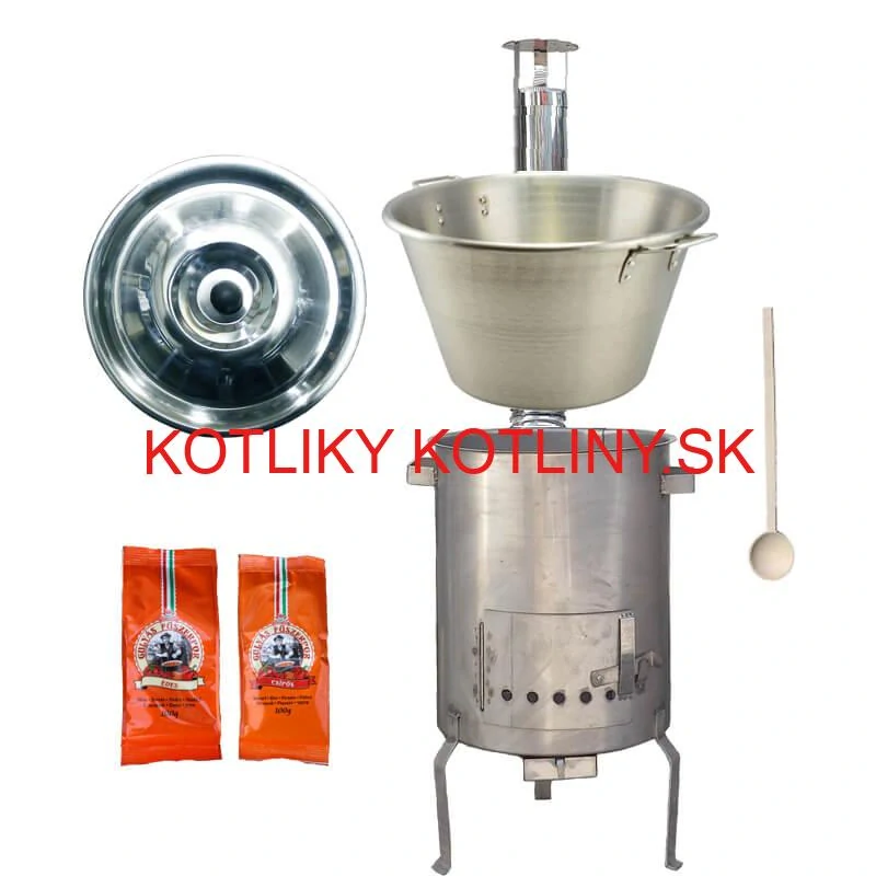Nerezový kotol 40 L + nerezová kotlina 45 cm 1,5 mm STRONG EXCLUSIVE, + paprikové korenie na guláš