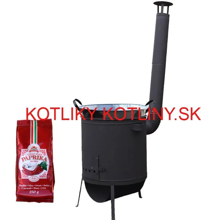 Zabíjačkový smaltovaný kotol 100 L, žiaruvzdorná kotlina 42 PLUS 600 4 MM + sladká paprika GURMÁN 250 g