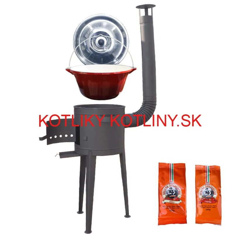 Liatinový kotlík so smaltovanou úpravou 22 L + vysoká kotlina 42 PLUS 600 + paprikové korenie na guláš - MIX 100 g