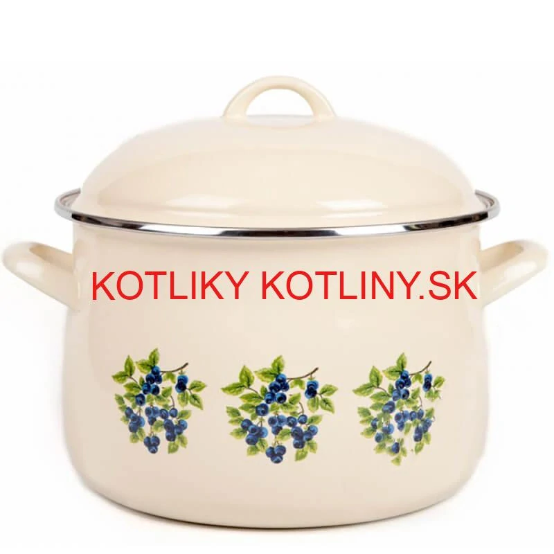 Smaltovaný hrniec s kvetinovým vzorom – Trnky 3 l + pokrievka