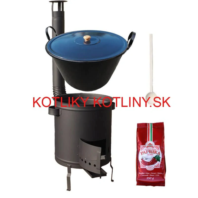 Smaltovaný kotol 60 L + hrubostenná kotlina 53 cm (2 mm) STRONG PLUS 600 + sladká paprika 250 g