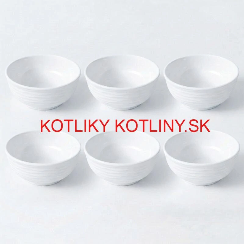 Set 6 ks: Prémiové biele misky s kamennou štruktúrou (750 ml)