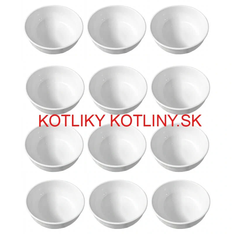Set 12 ks: Prémiové biele misky s kamennou štruktúrou (750 ml)