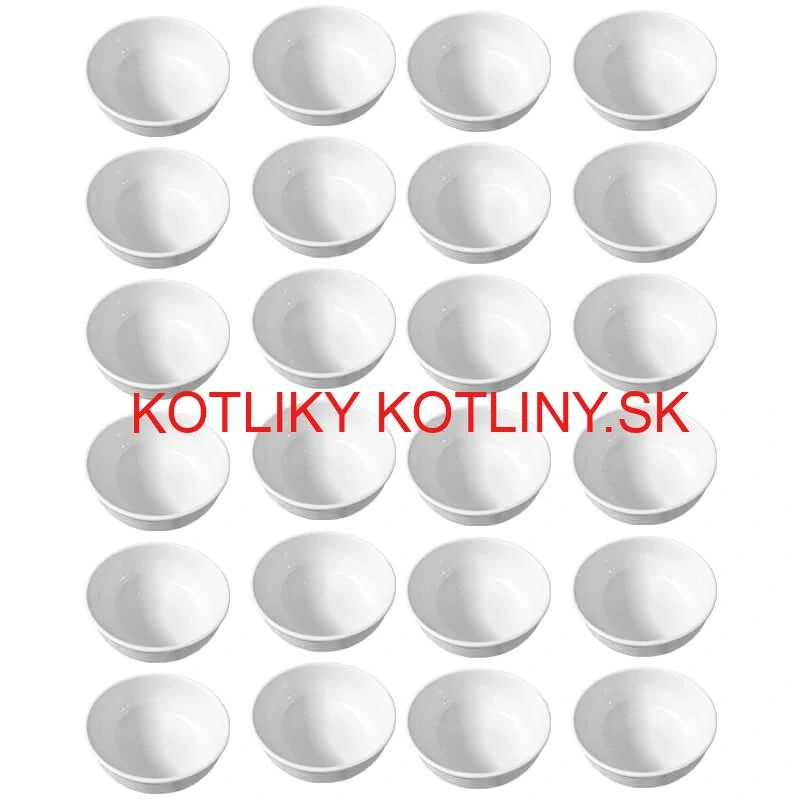 Set 24 ks: Prémiové biele misky s kamennou štruktúrou (750 ml)