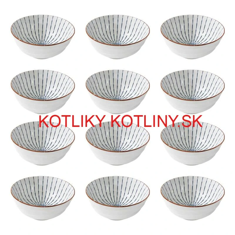 Sada 12 ks veľkých keramických misiek na guláš a polievky, 1 liter