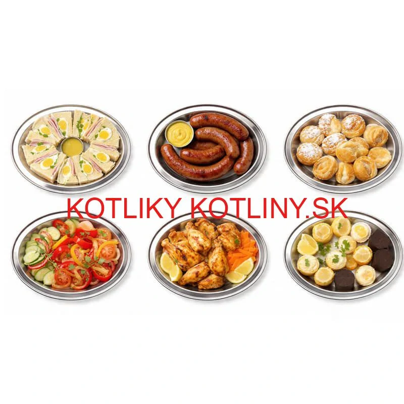 Nerezové podnosy pre catering – set 6 ks (45,5cm) - Servíruj s istotou a štýlom