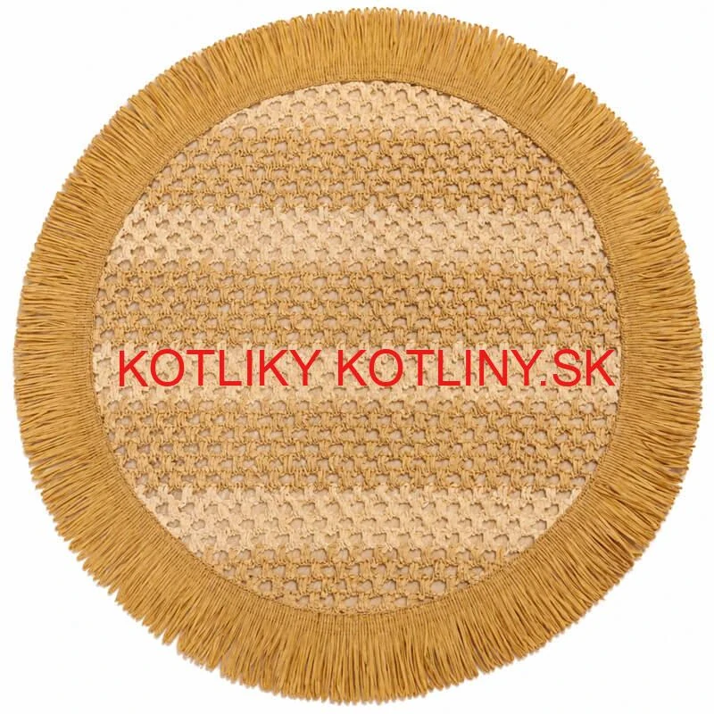 Okrúhla prírodná podložka pod tanier so strapcami 37 cm
