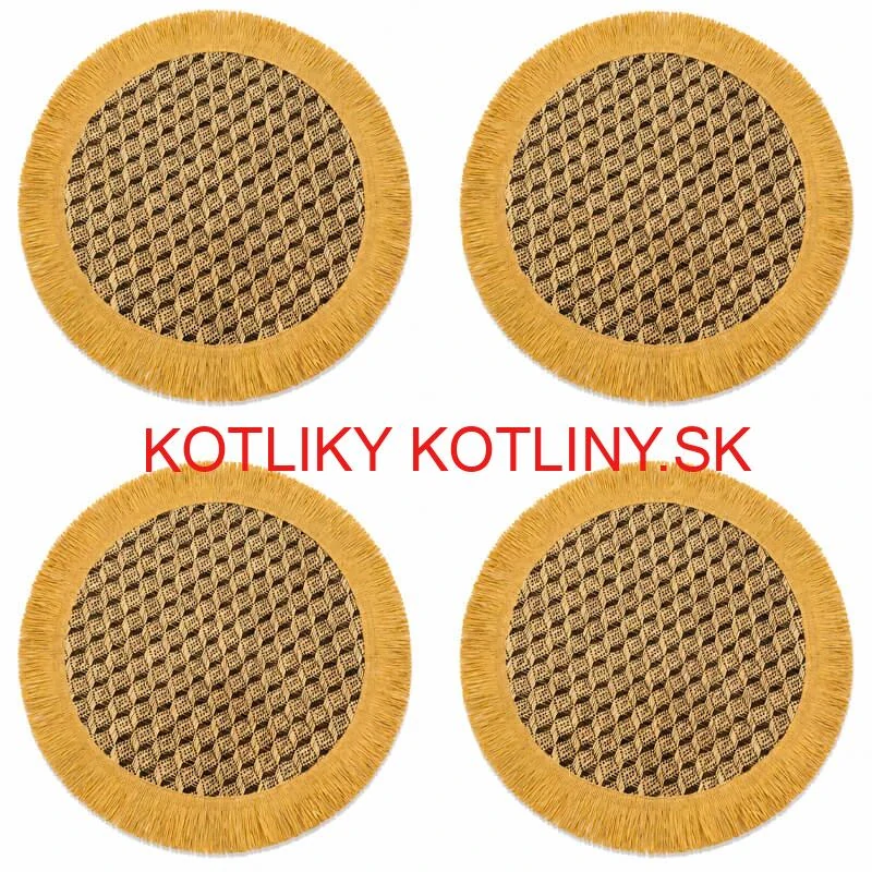Prírodné podložky pod tanier so strapcami 37 cm, 4 ks