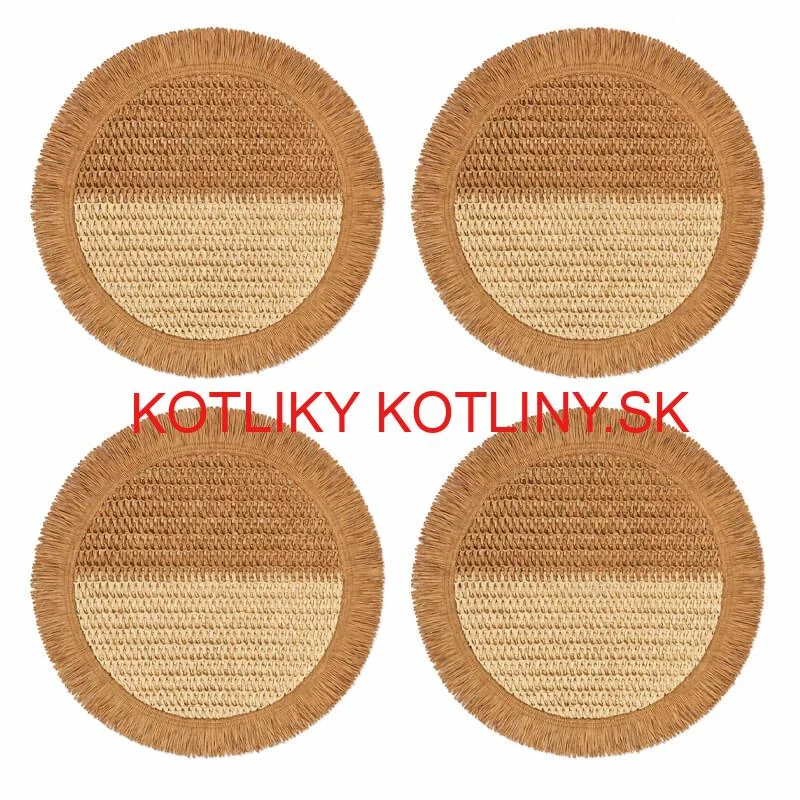 Prírodné podložky pod tanier so strapcami 37 cm, 4 ks