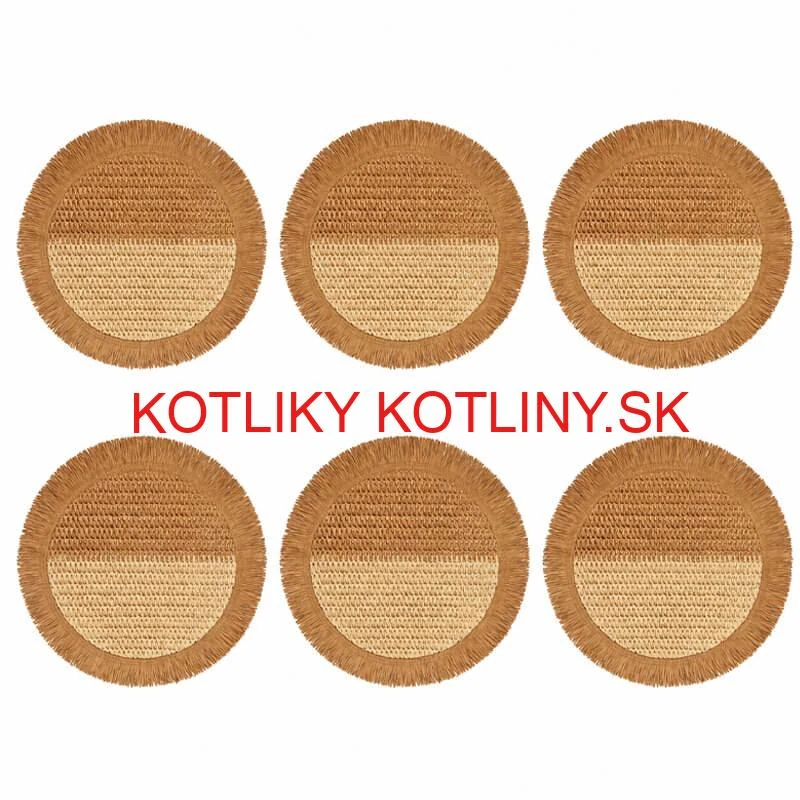 Prírodné podložky pod tanier so strapcami 37 cm, 6 ks