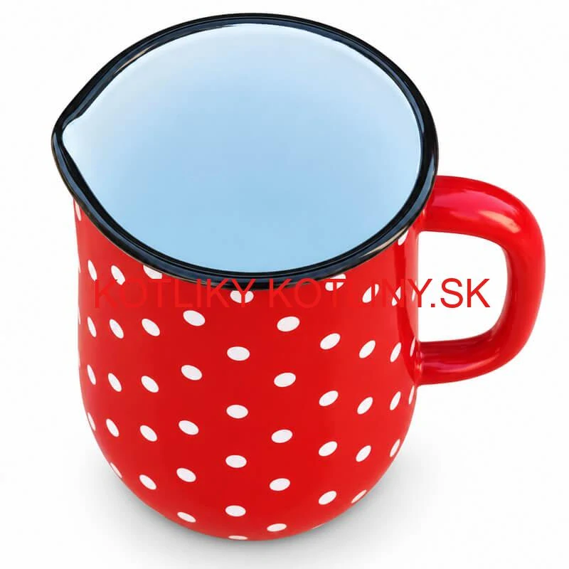 Bodkovaný smaltovaný džbán 2,5 l – červený