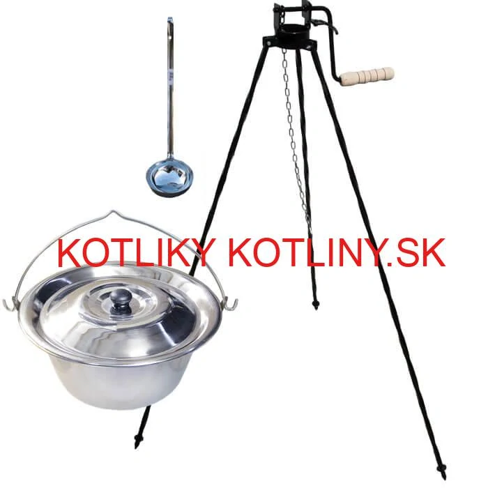 Antikorový kotlík 22 L (0,8 mm) + pokrievka + stojan s kladkou VAR