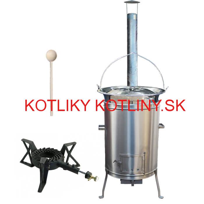 Nerezový kotlíkový set 42 LUX + antikorový kotlík 20 L (1,2 mm) + horák KEMPER
