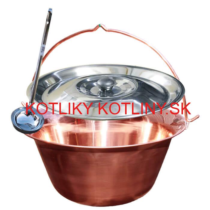 Medený kotlík 30 L + nerezová pokrievka