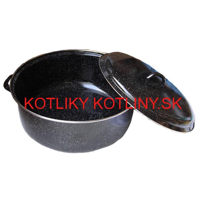 Smaltovaný čierny kastról 13 L