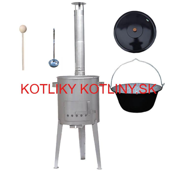 Smaltovaný kotlík 20 L (1,2 mm) + nerezová kotlina 42 cm LUXUS