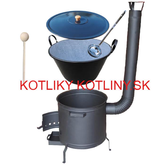 Smaltovaný kotol 70 L + žiaruvzdorná kotlina 53 cm PLUS 600