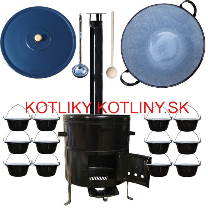 Smaltovaný kotol 50 L + servírovacie kotlíky (12 ks) BIG PARTY