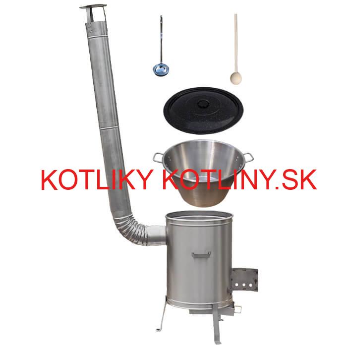 Nerezový kotol 40 L (1,2 mm) + nerezová kotlina 45 cm + vareška LUX