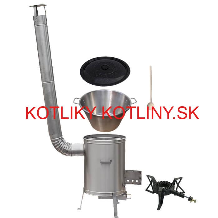 Nerezový kotol 40 L (1,2 mm) + nerezová kotlina 45 cm + horák LUX