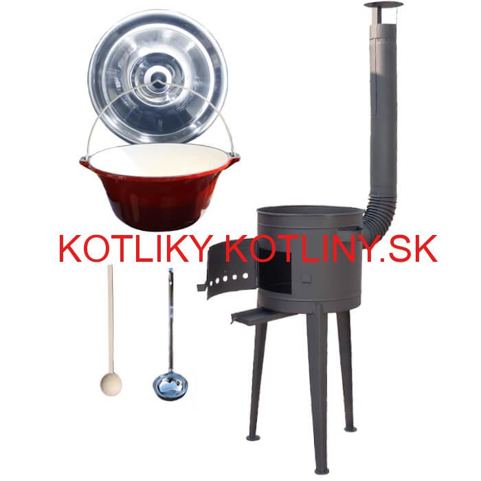 Liatinový kotlík so smaltovanou úpravou 16 L + vysoká kotlina 36 PLUS 600